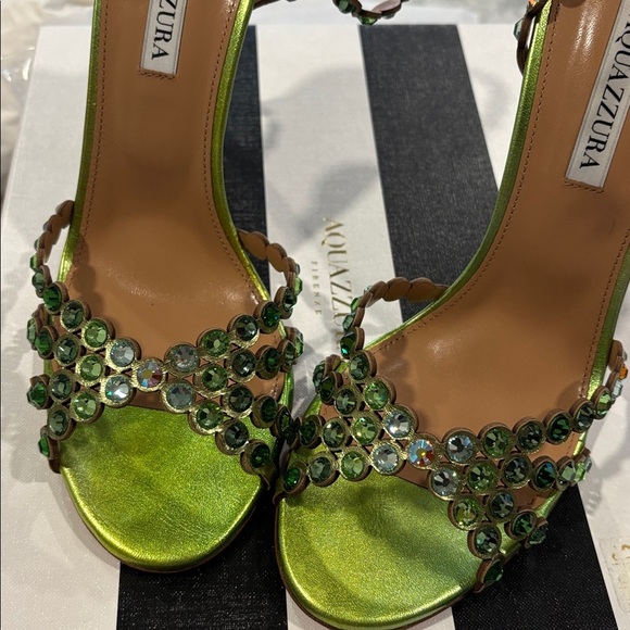 BNIB Aquazzura tequila sandal 105mm-size 40- LIME - Picture 7 of 13